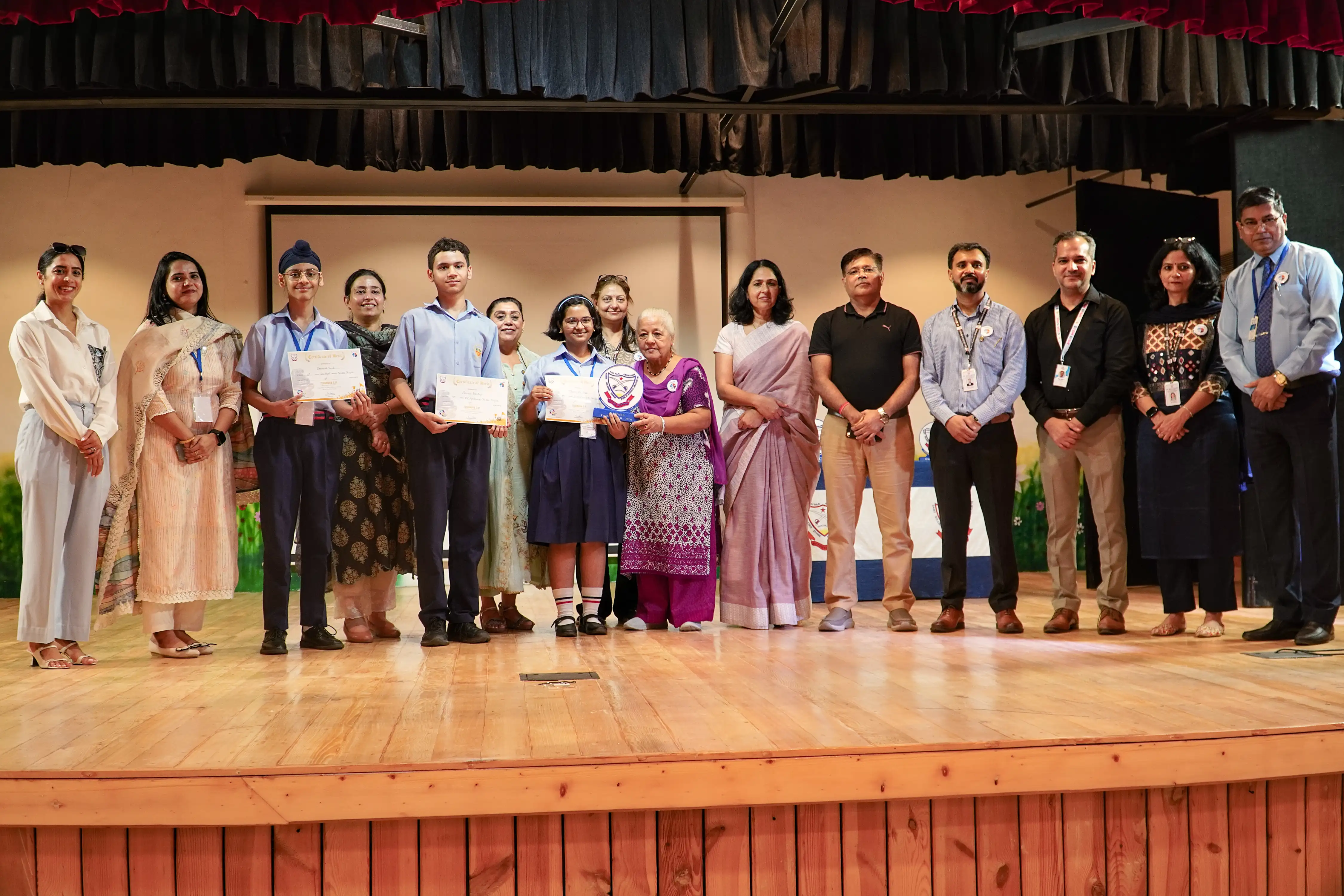 DC Montessori Senior Secondary School team receiving the Future Living and Smart Cities second position award