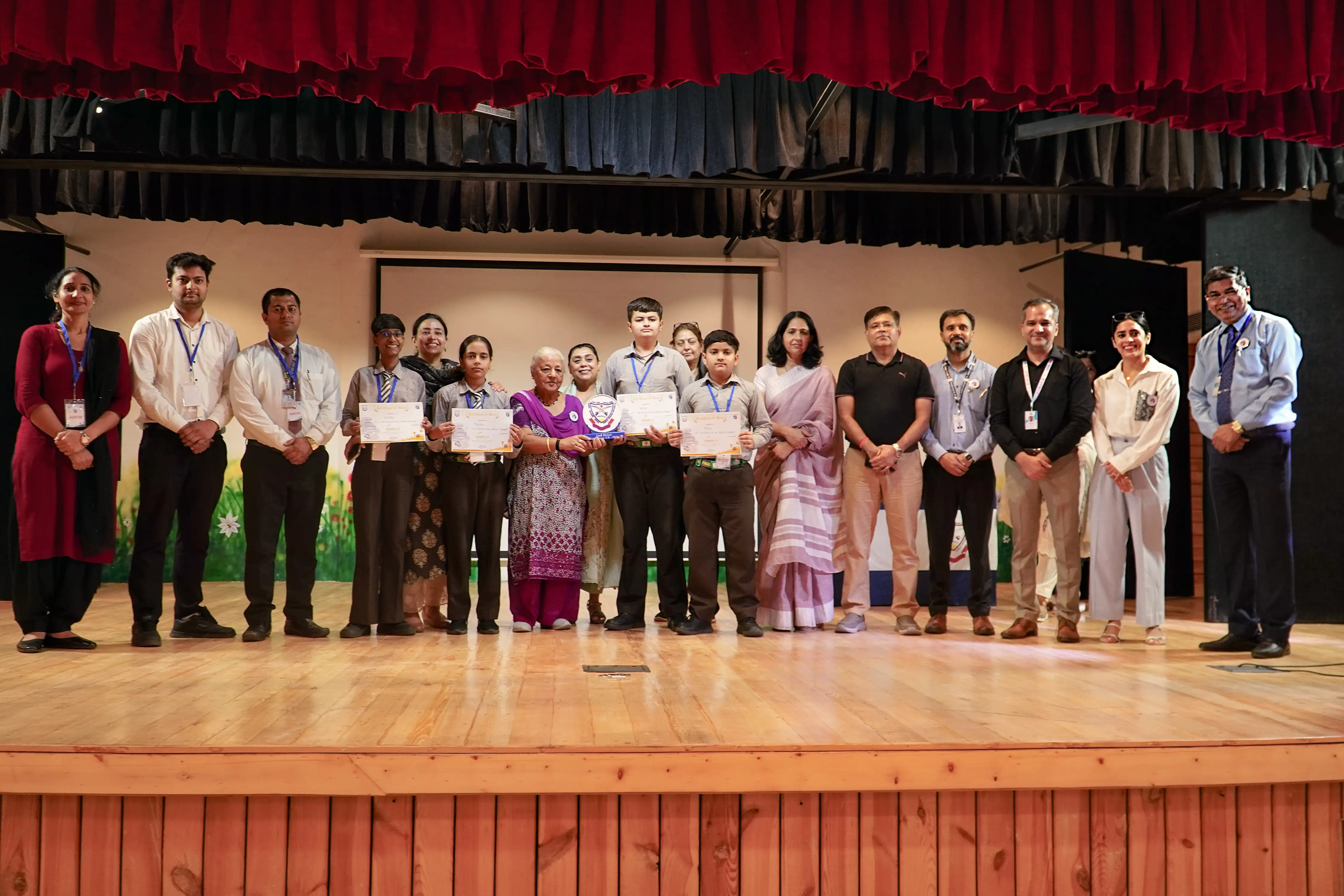MDN Senior Secondary School, Kalait team receiving the Planet Protection and Space Innovation second position award